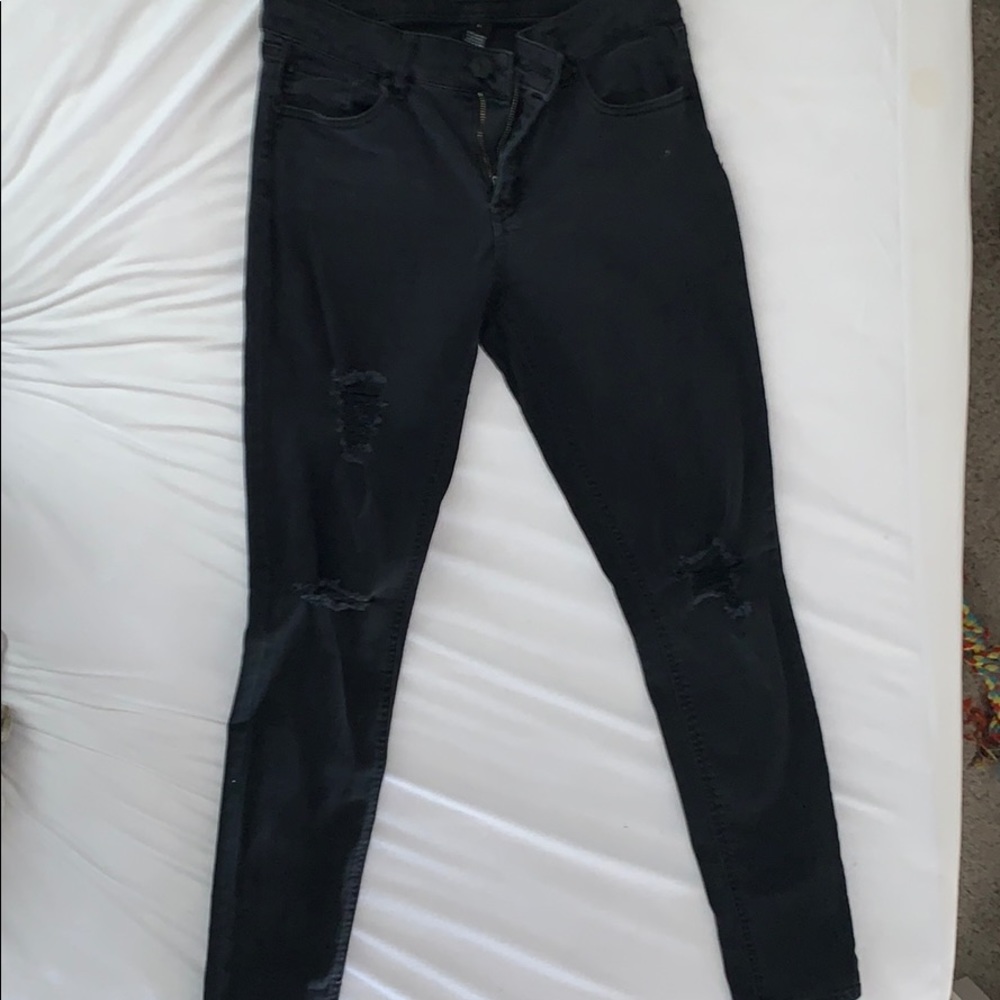 Black Distressed Skinny Jeans
